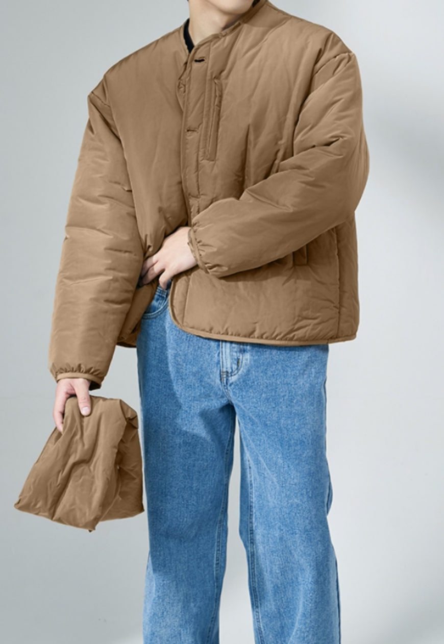 Men's scarf style cotton coat