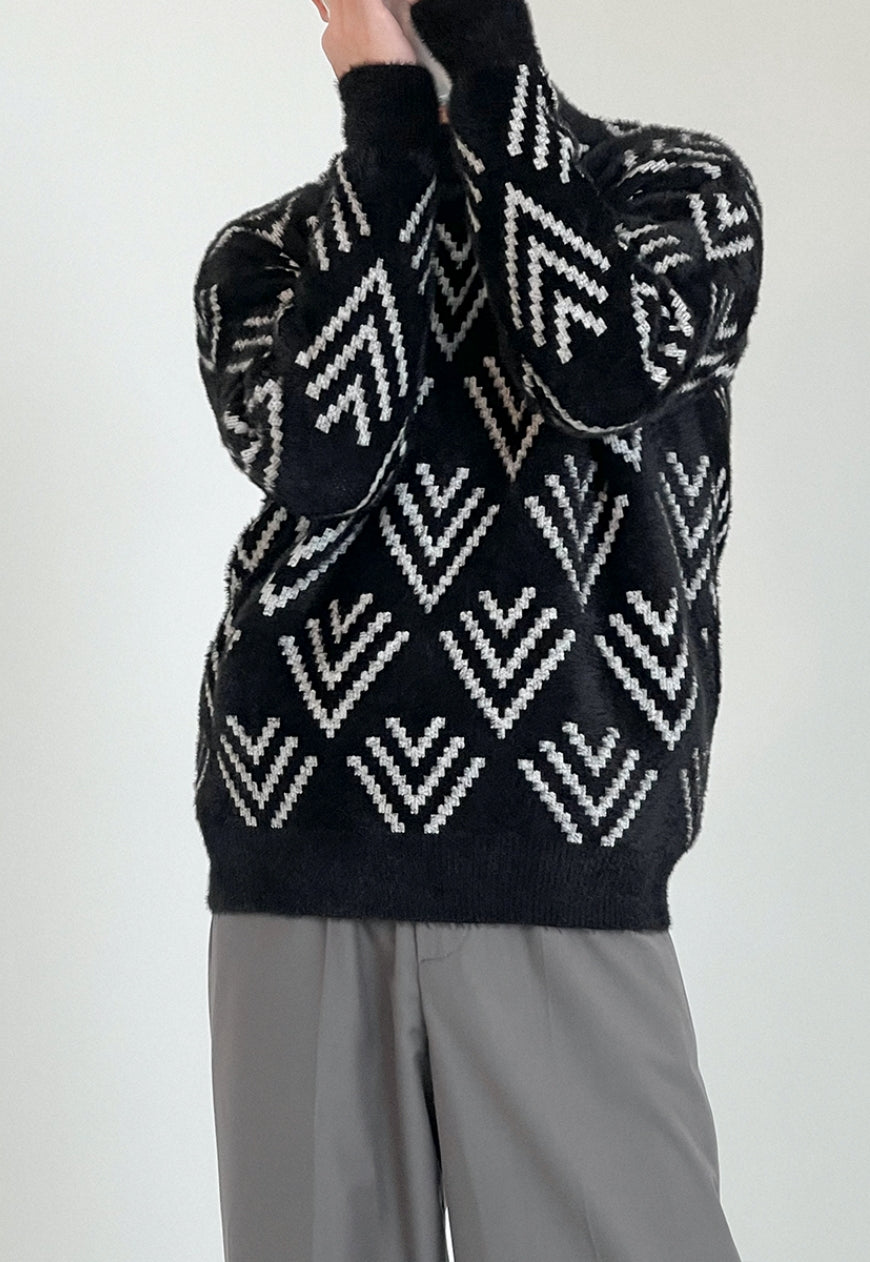 MEN'S texture fashion sweater