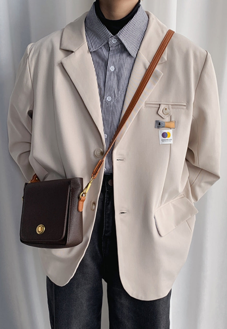 UZIP DESIGN Men's Brown leather crossbody bag