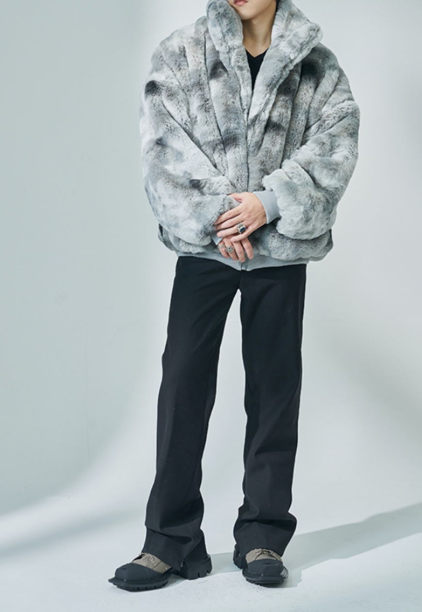 Men's Textured camouflage gray cotton coat