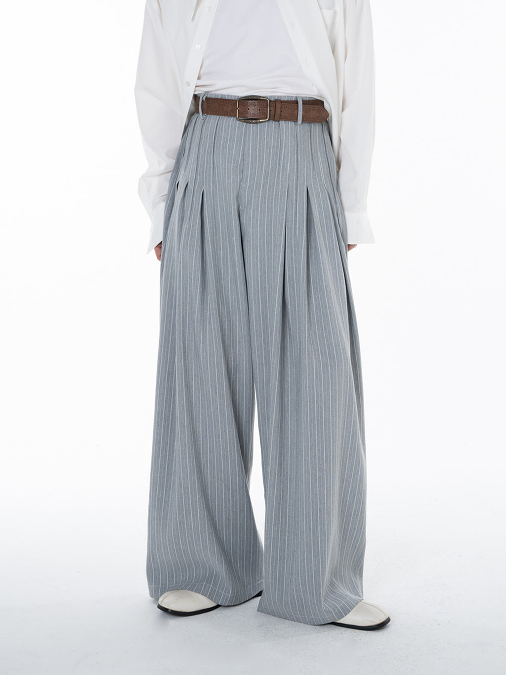 Men's Premium pleated striped trousers