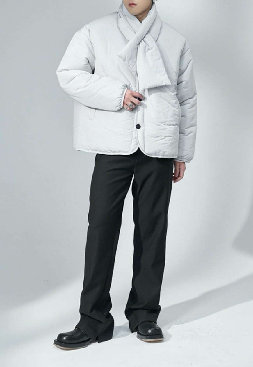 Men's scarf style cotton coat