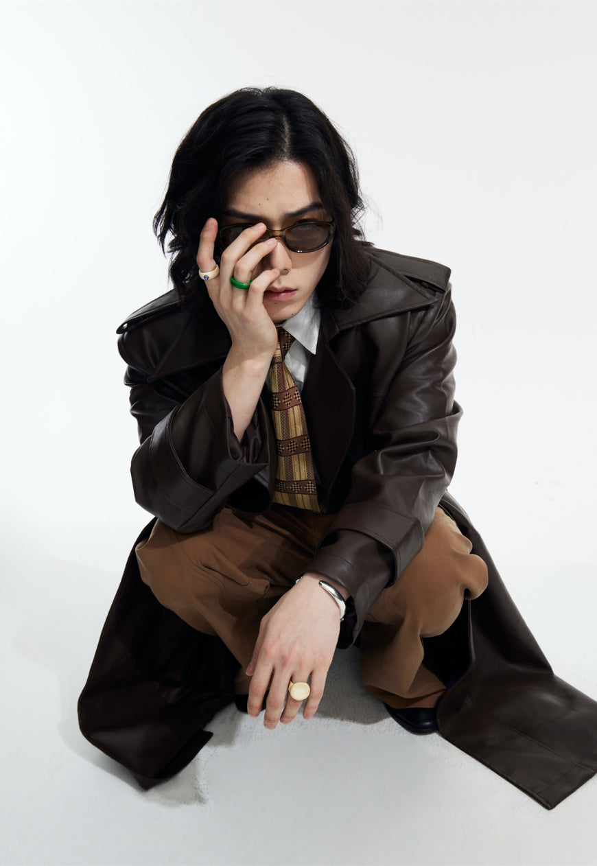 Men's Retro high-quality PU leather coat