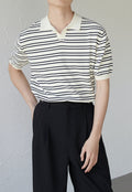 UZIP DESIGE Men's striped polo shirt