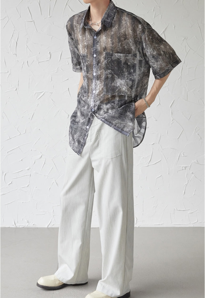 UZIP DESIGN Men's Marbled Short Sleeve Shirt