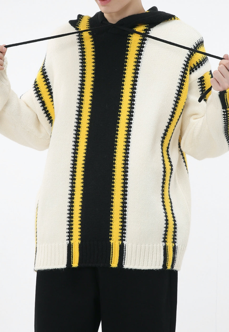 Men's Black and Yellow Design Sweater