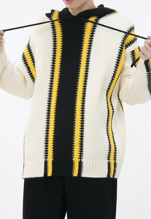 Men's Black and Yellow Design Sweater