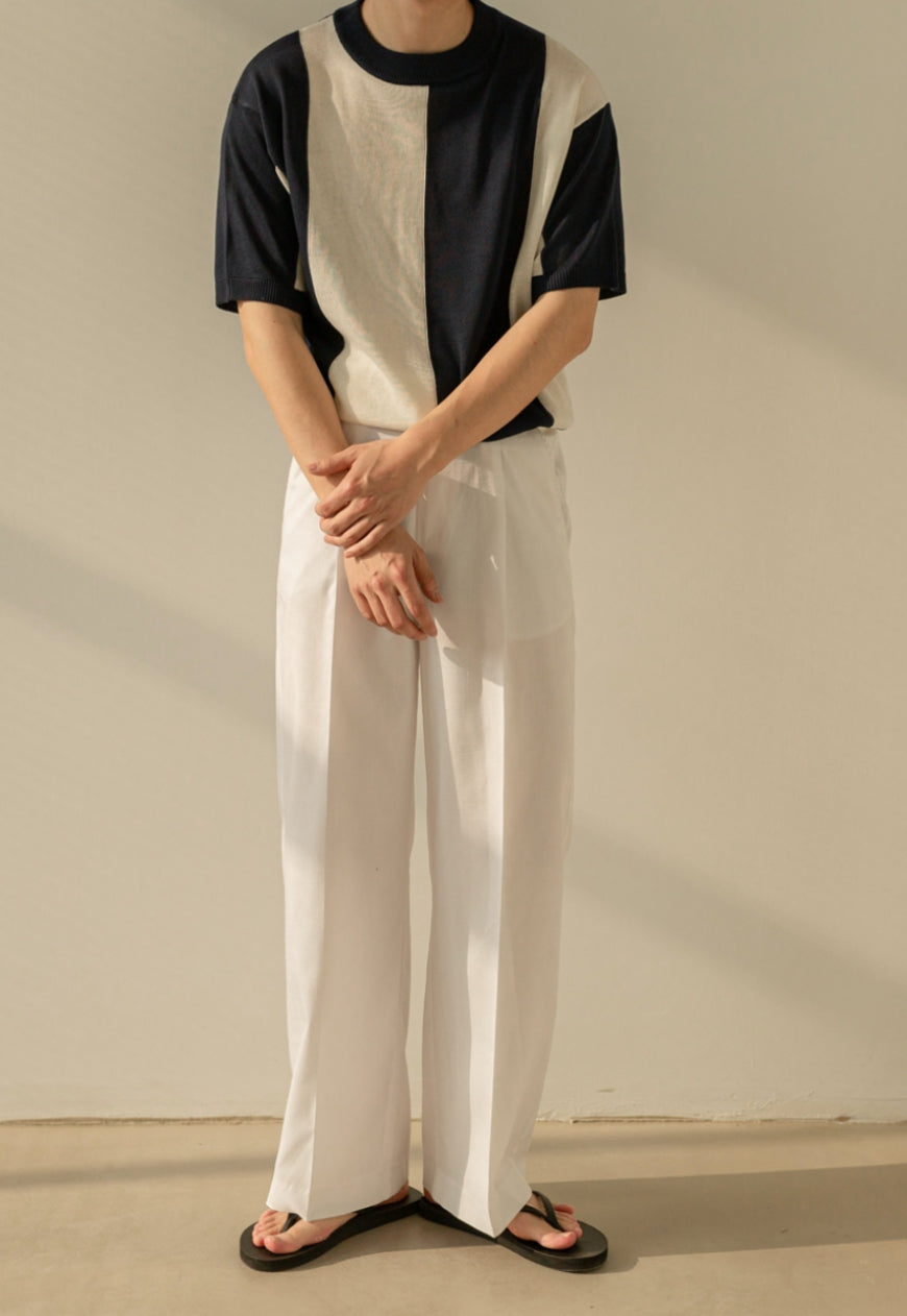 Men's All-match hit color short-sleeved knit
