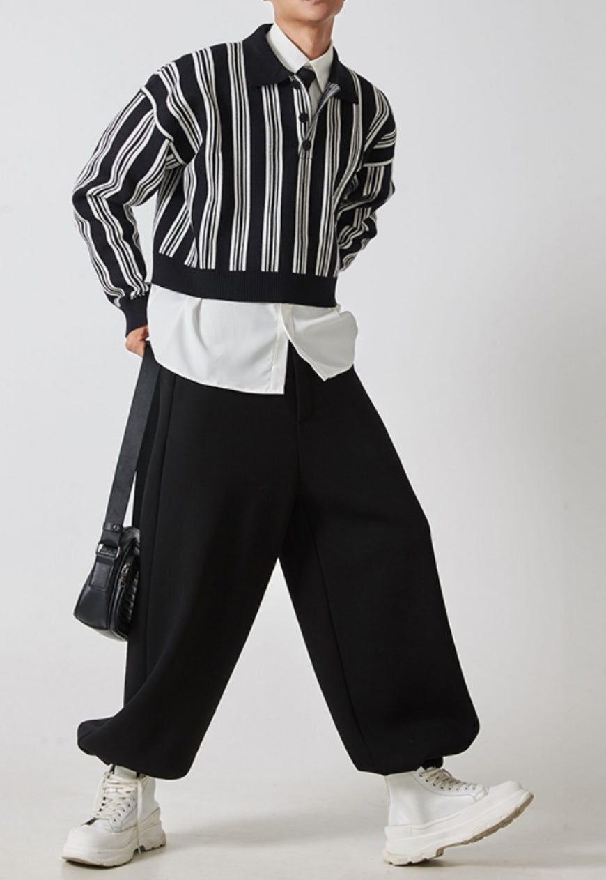 【Sale】Men's striped knitted sweater