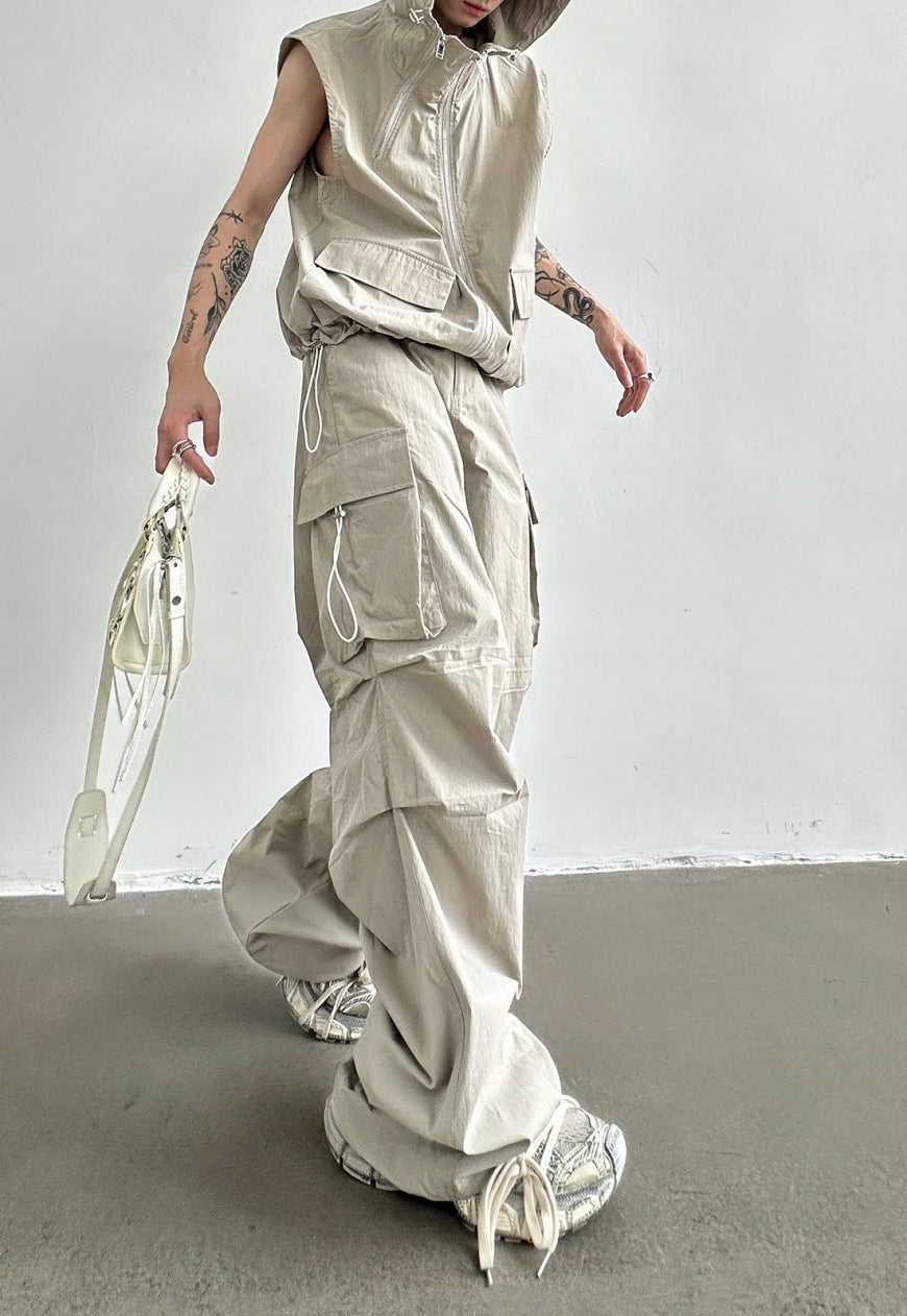 Men's Hooded Vest and Overalls set