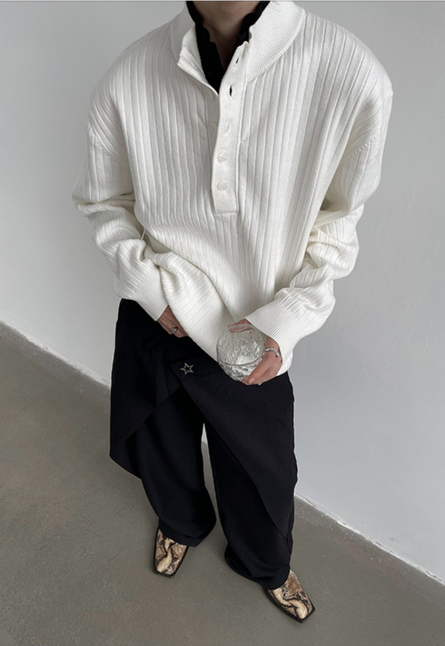 UZIP DESIGN Men's double neck sweater