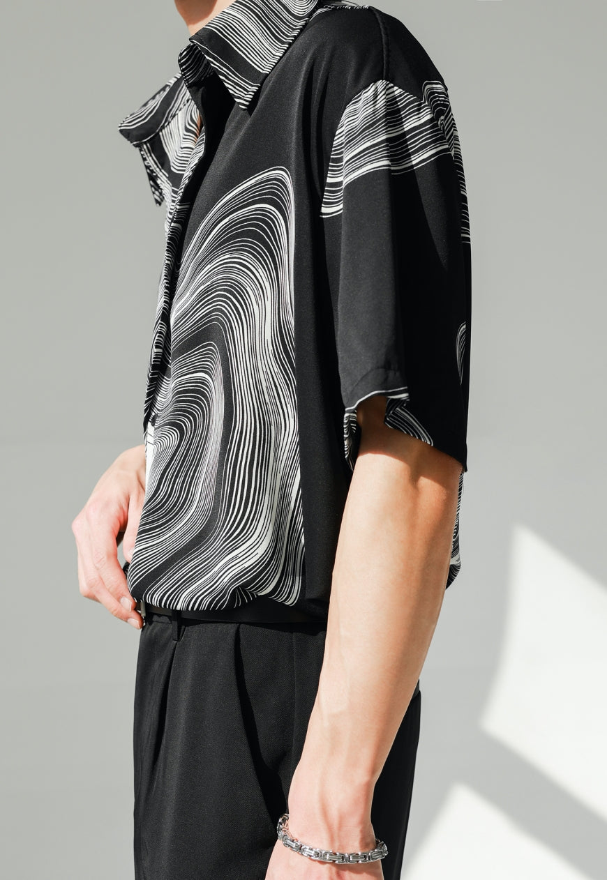 UZIP DESIGN Men's fashion abstract pattern shirt