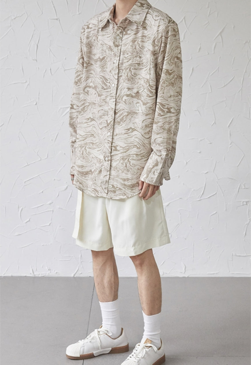 UZIP DESIGN Men's Marbled Shoulder Padded Shirt