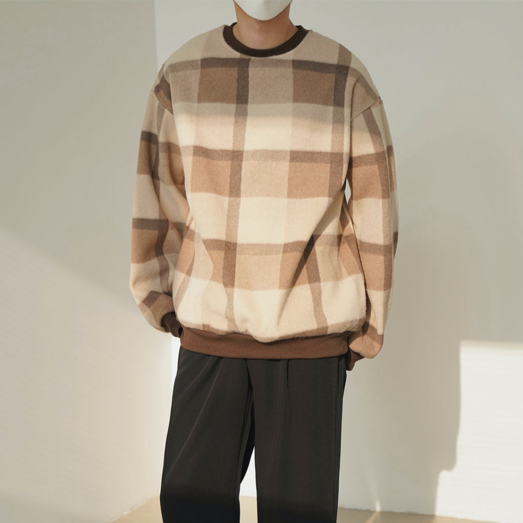 Men's Vintage plaid wool sweater