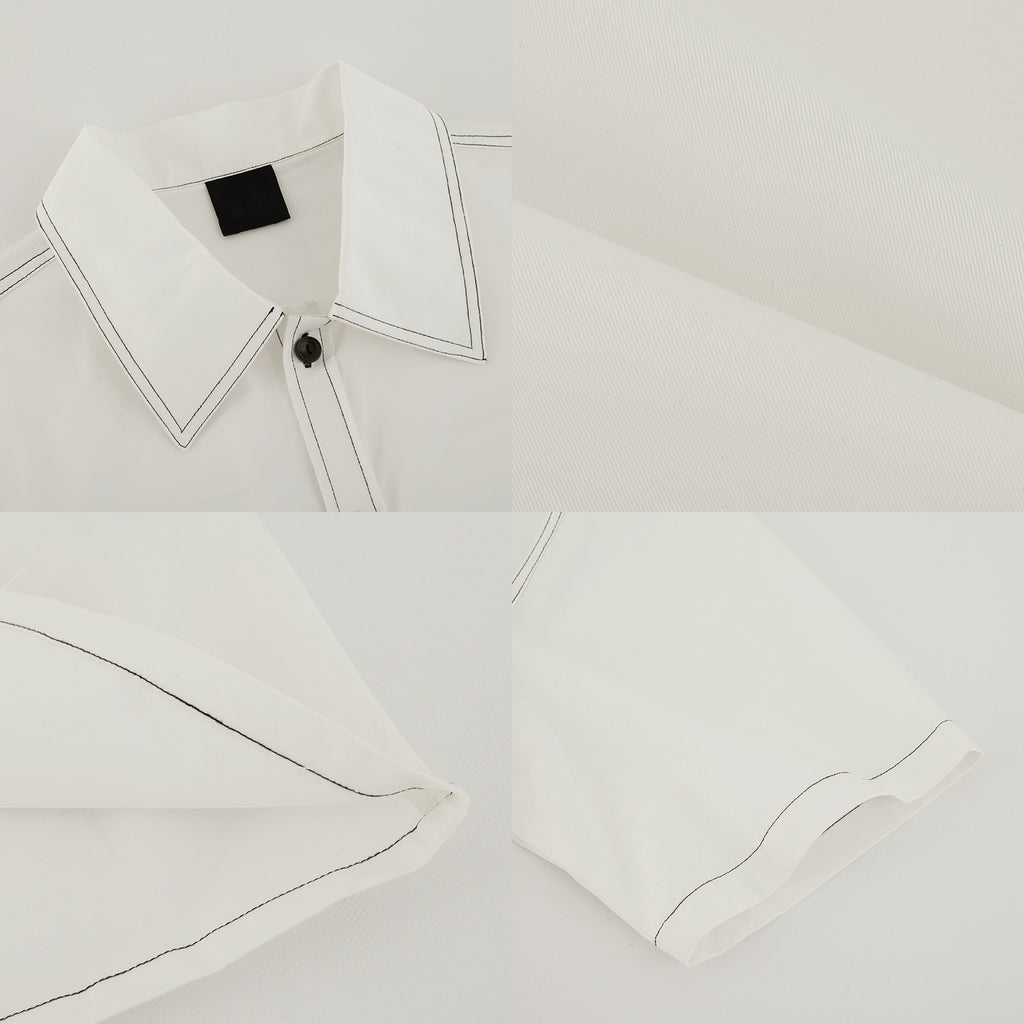 UZIP DESIGN Men's loose white shirt