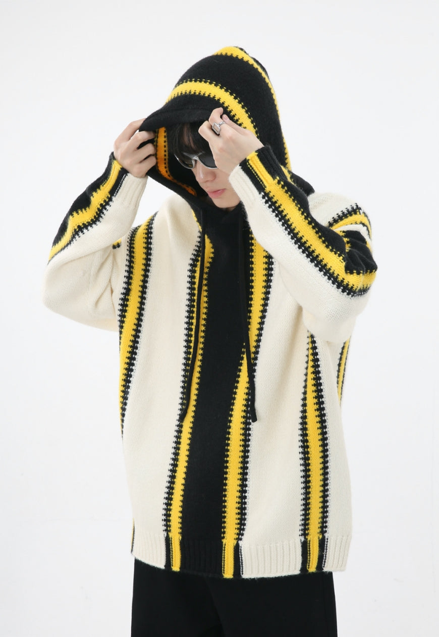 Men's Black and Yellow Design Sweater
