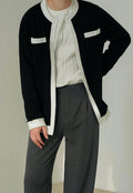 Men's Contrasting retro cardigan sweater