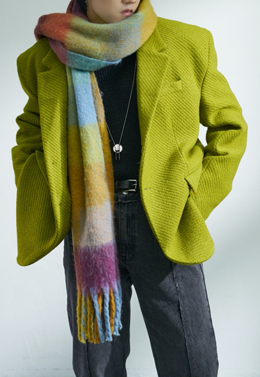 Men's Oversized Twill Texture Suit Jacket