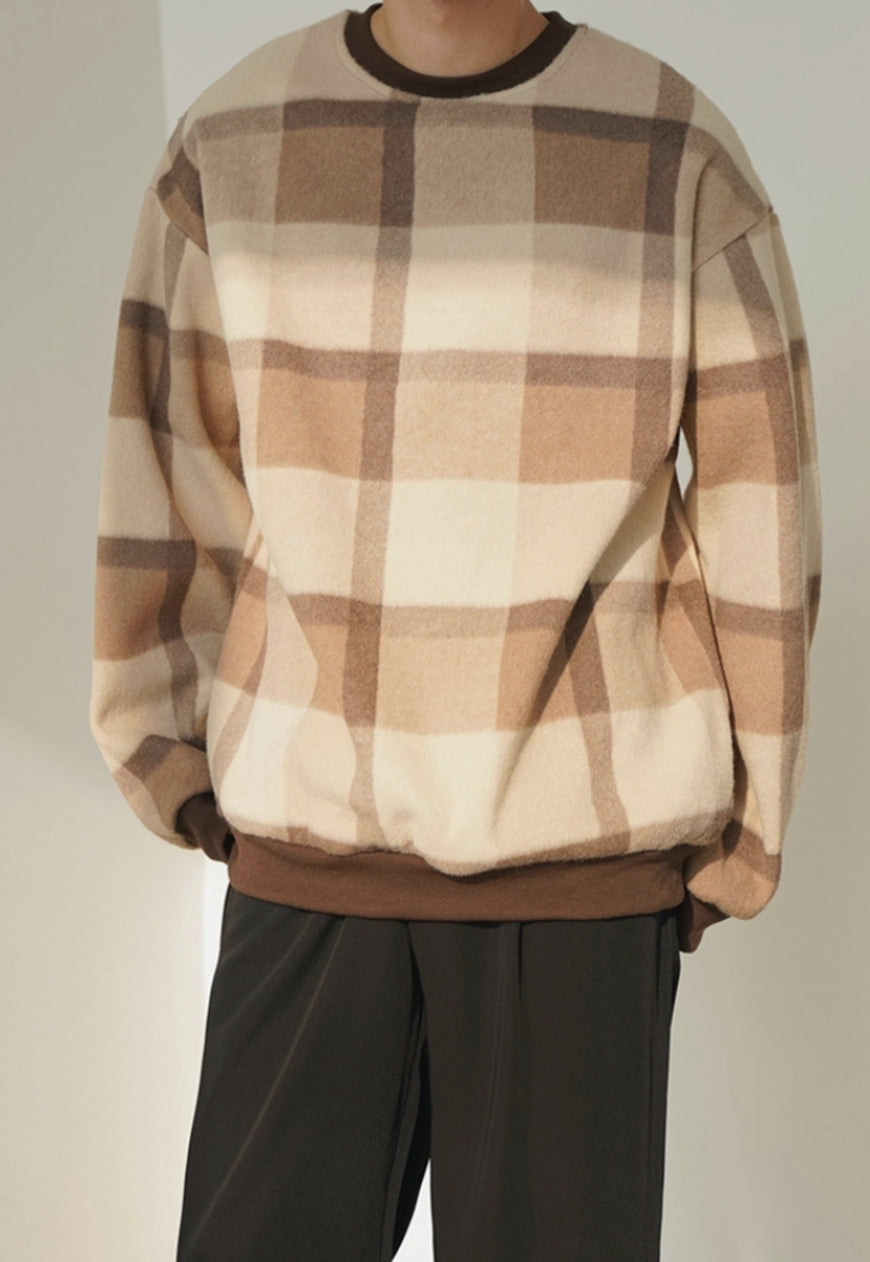 Men's Vintage plaid wool sweater
