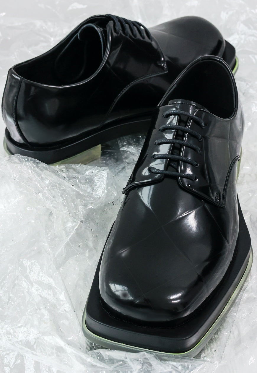 UZIP DESIGN Men's Shiny diamond irregular design leather shoes