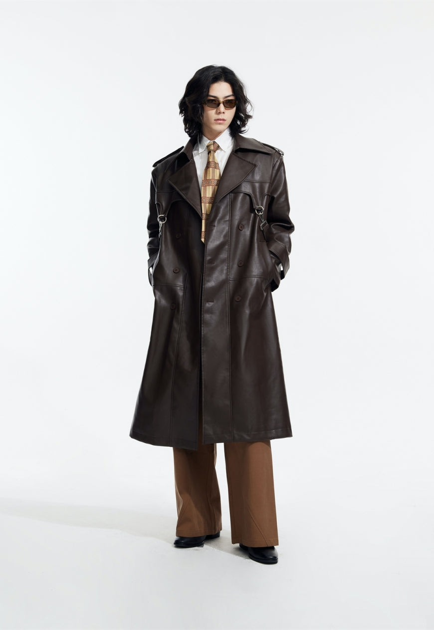 Men's Retro high-quality PU leather coat