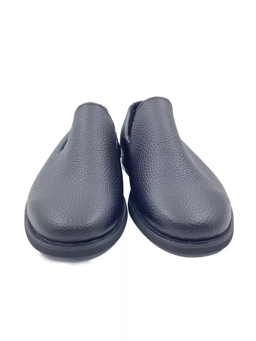 Black Leather Slip-Ons