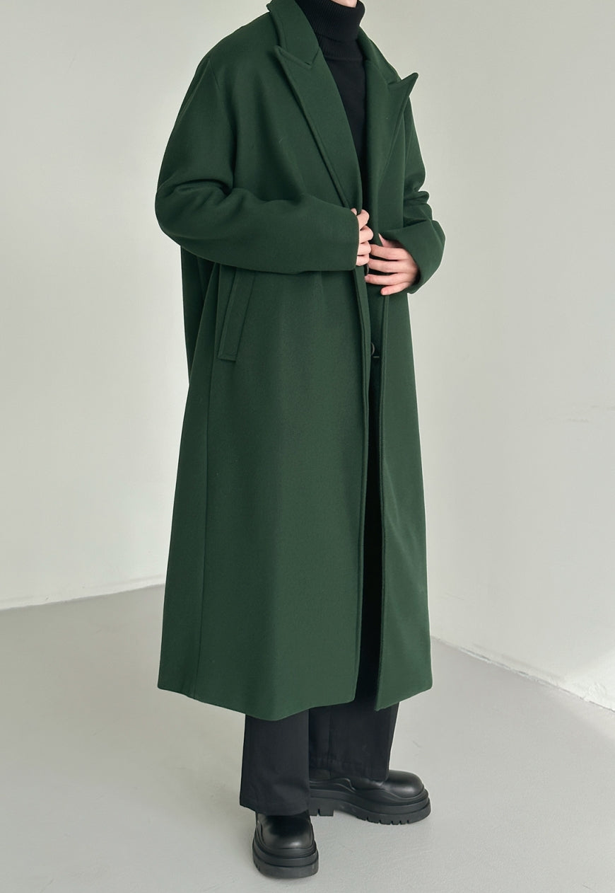 Men's long woolen coat