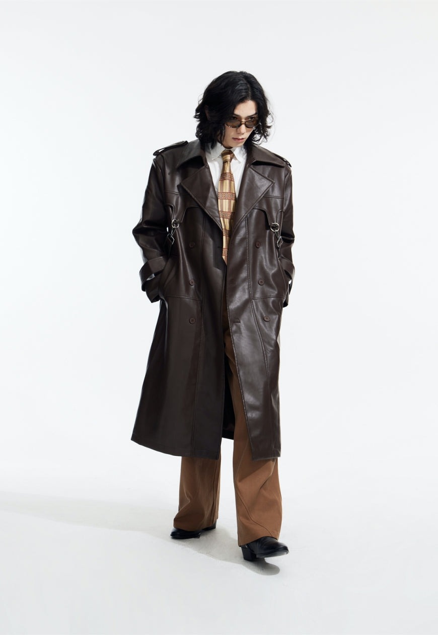 Men's Retro high-quality PU leather coat