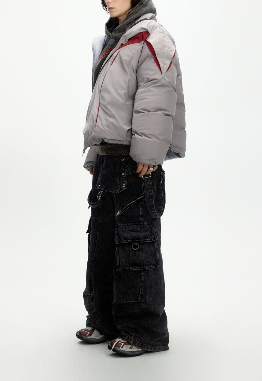 Menâ€™s pleated padded jacket