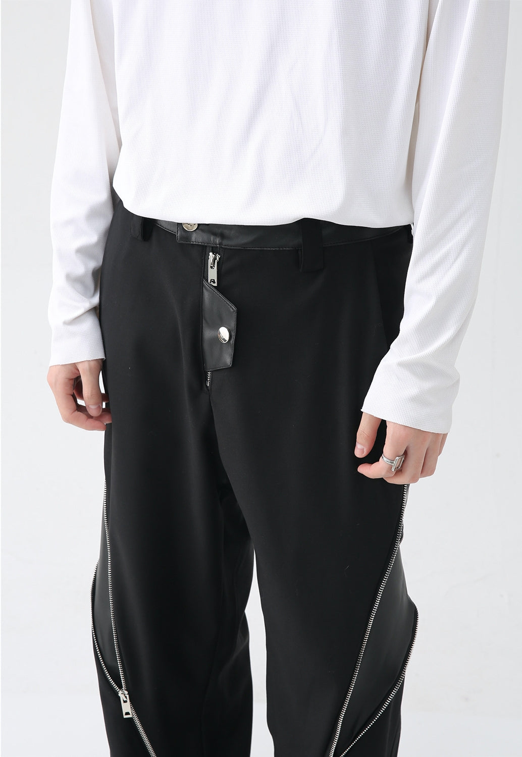 Men's statement zip trousers