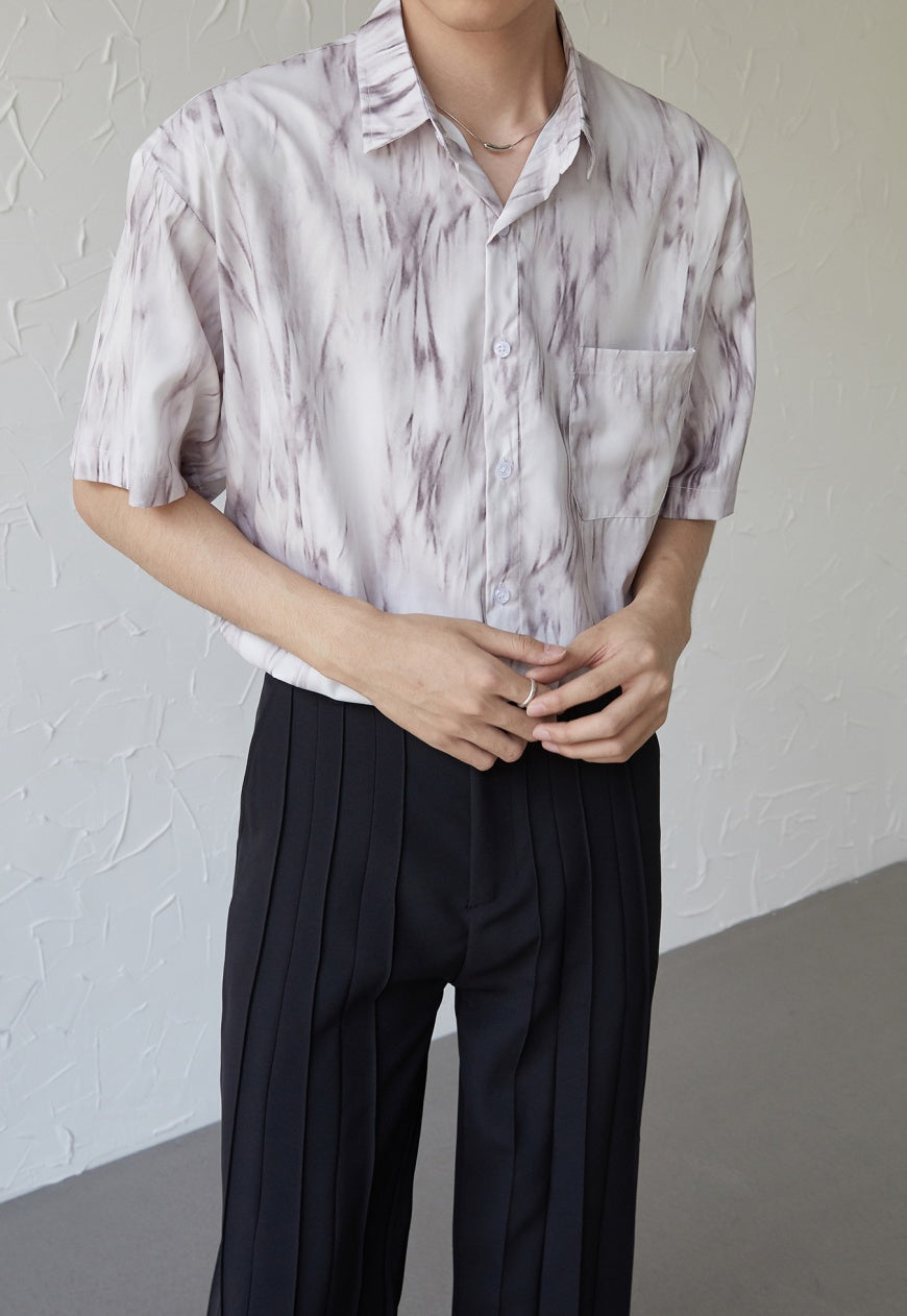 UZIP DESIGE Menâ€™s vintage ink shirt