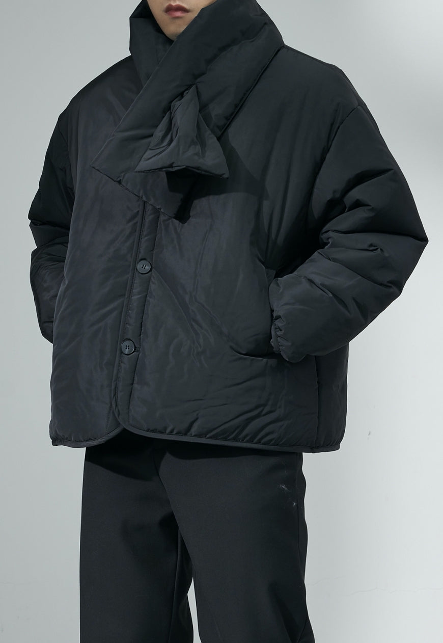 Men's scarf style cotton coat