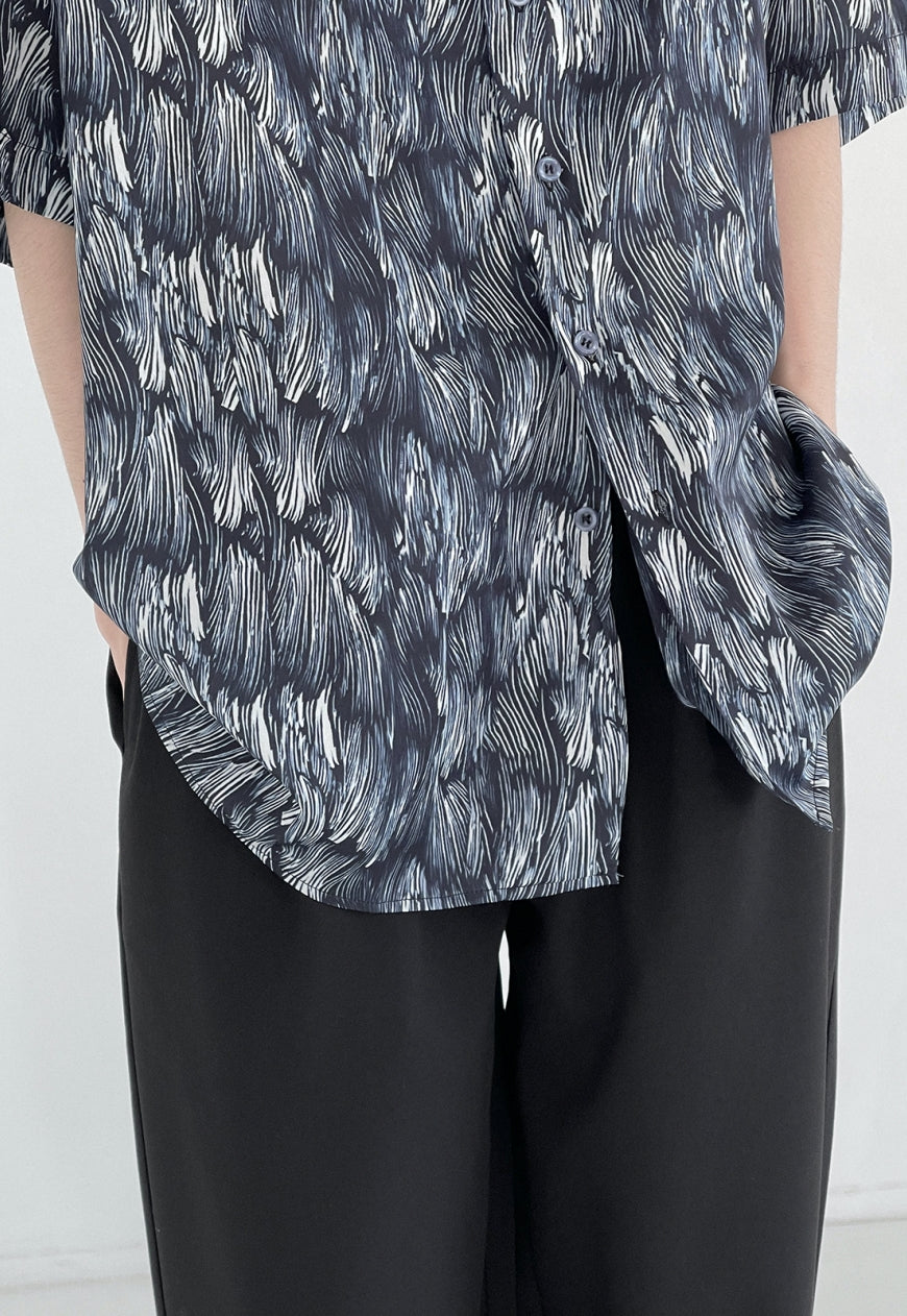 Men's silk loose shirt
