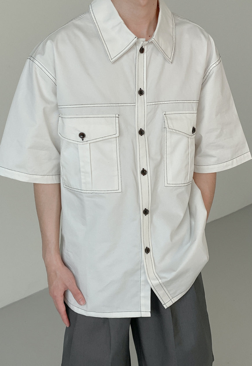 UZIP DESIGN Men's loose white shirt