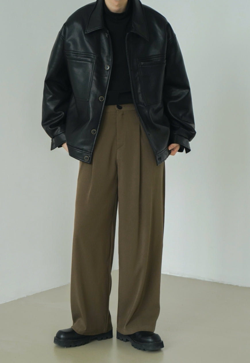 Men's Vintage PU leather jacket