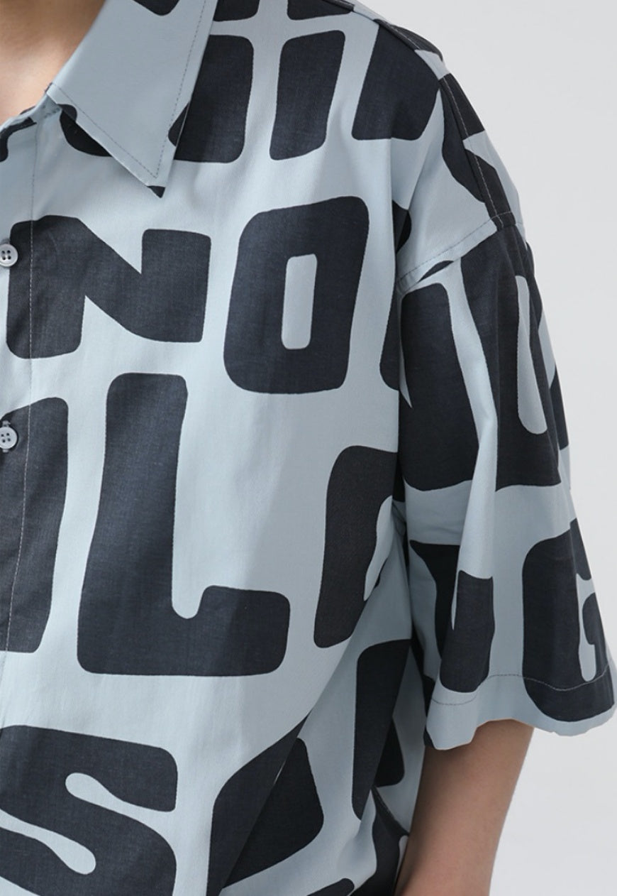UZIP DESIGN Men's personalized letter print shirt