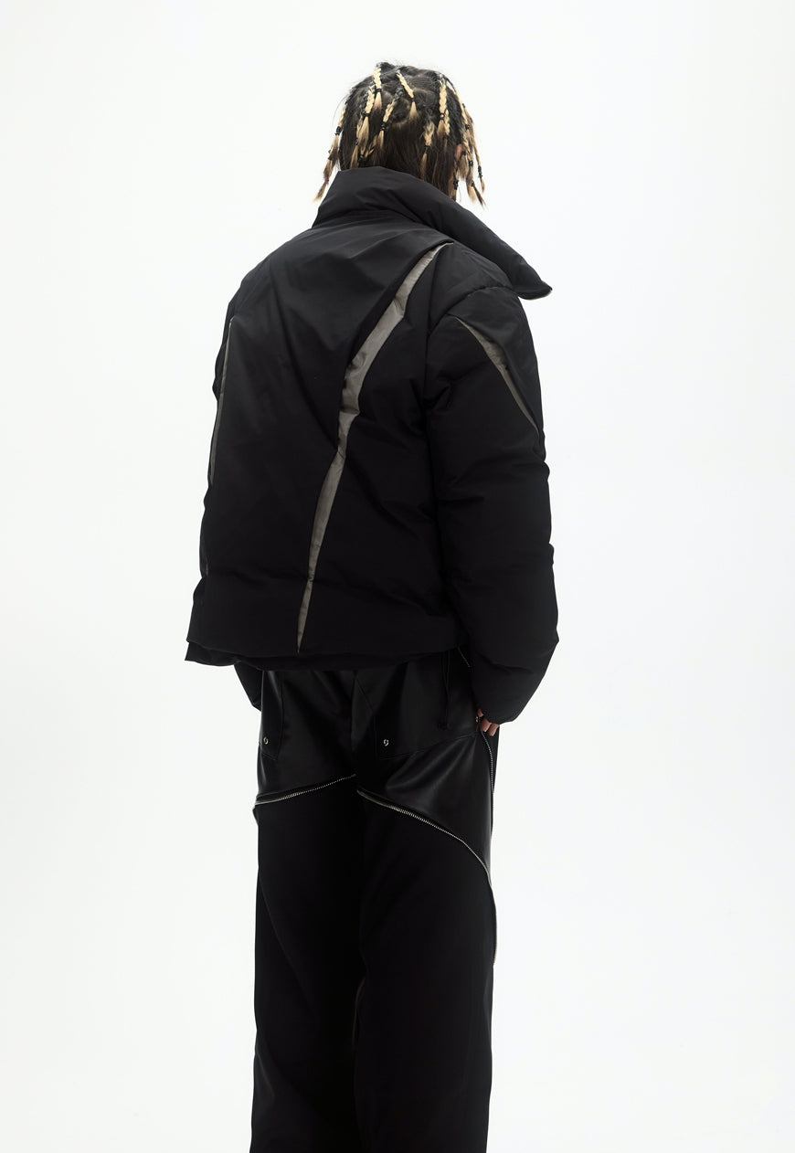 Menâ€™s pleated padded jacket
