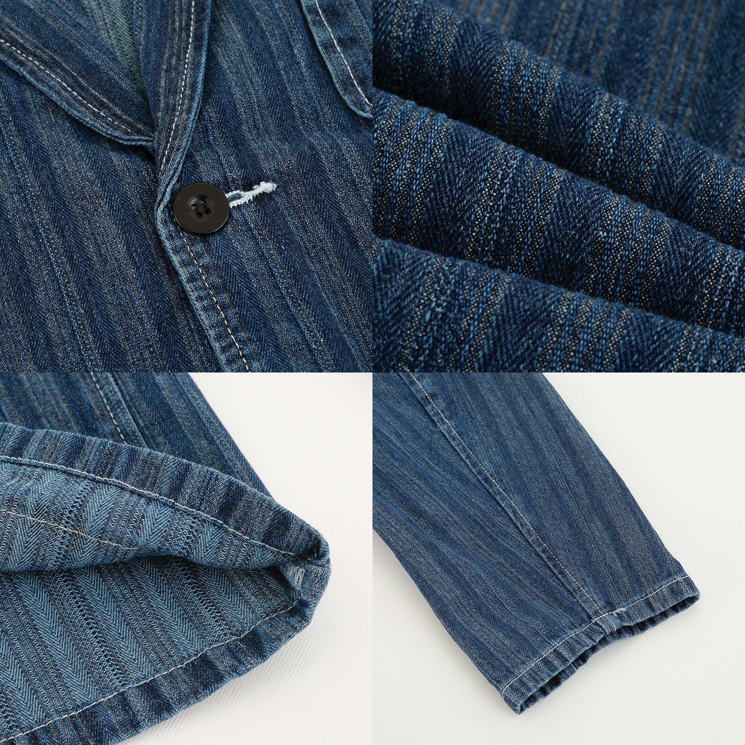 UZIP DESIGN Men's striped denim jacket