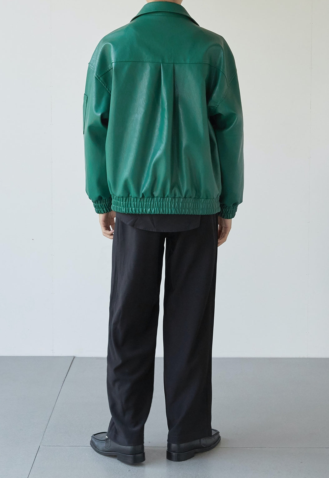 Men's Textured design leather jacket