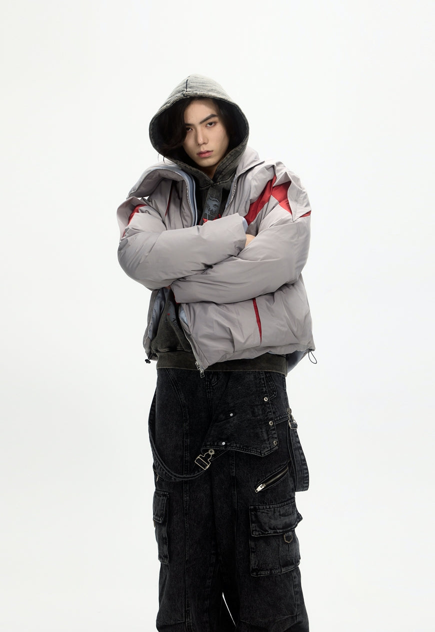 Menâ€™s pleated padded jacket