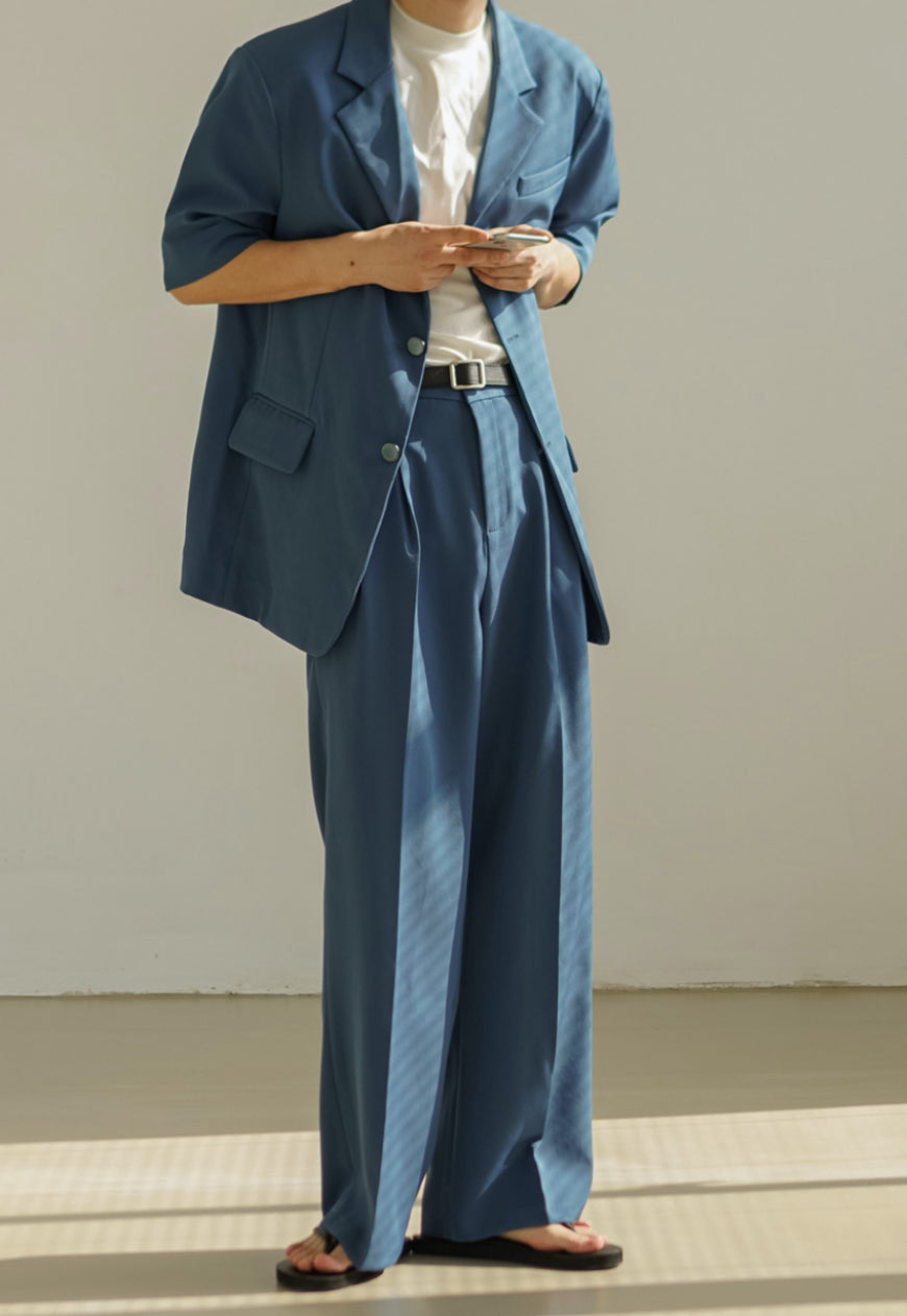 Men's Summer thin solid color suit pants