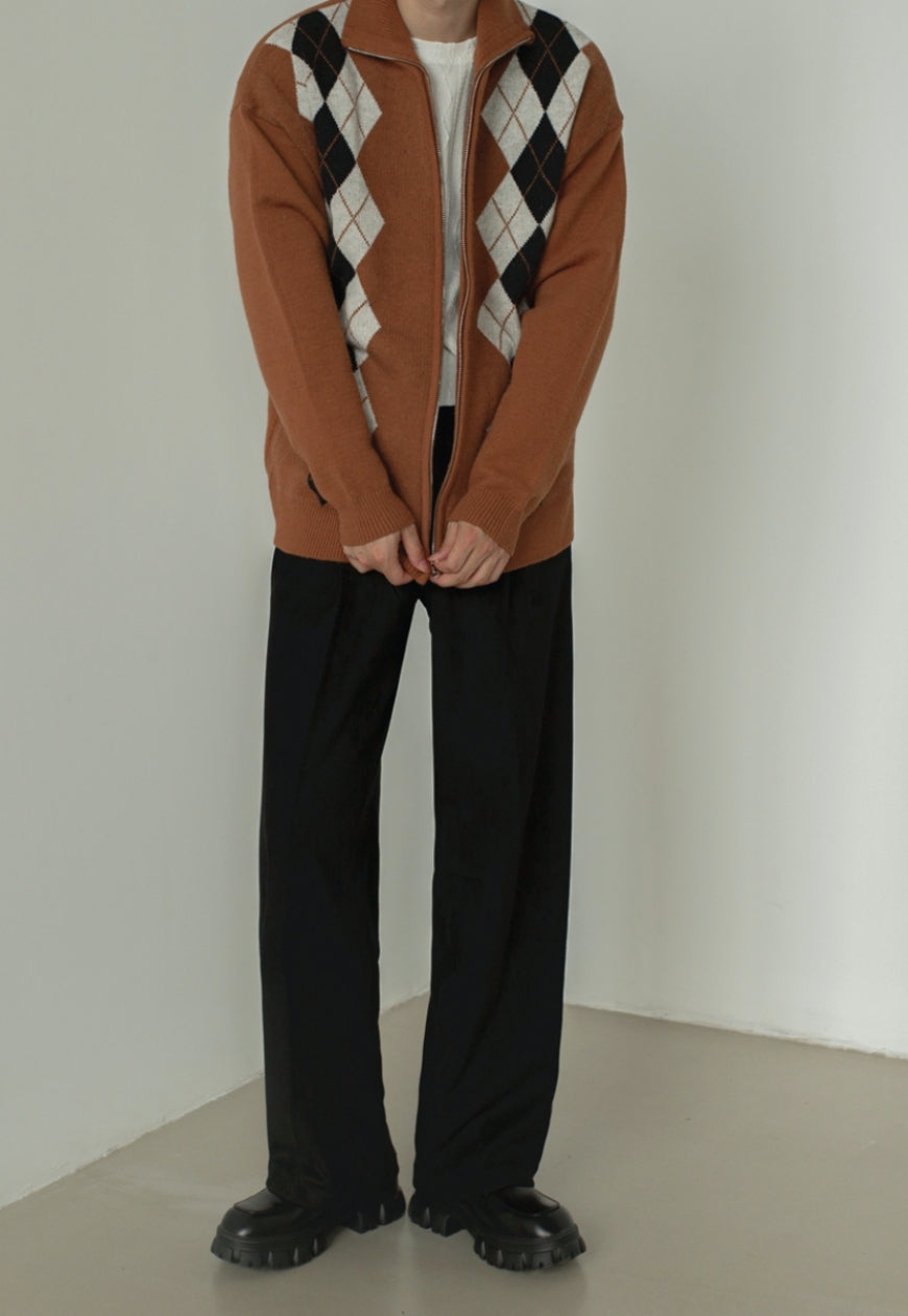 UZIP DESIGN Men's Vintage Diamond Cardigan