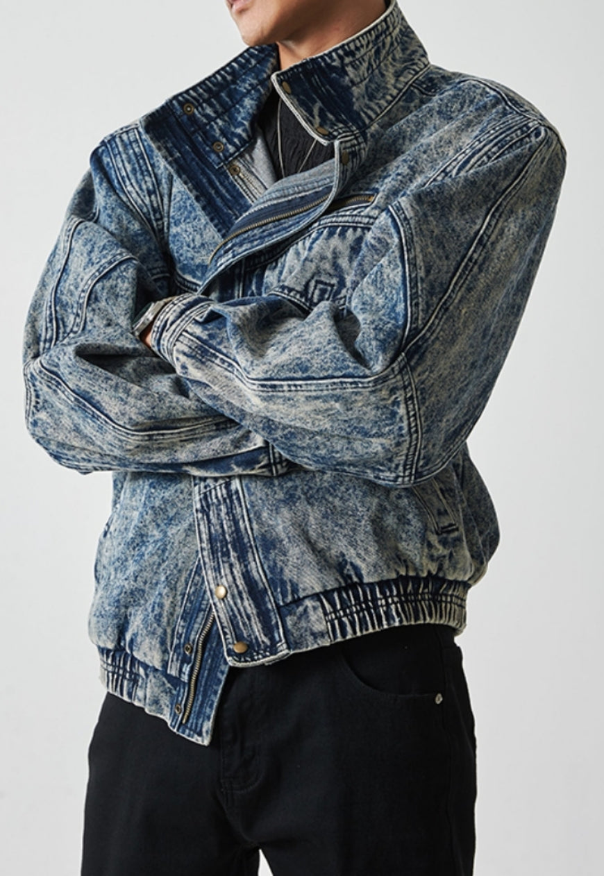 Men's Vintage Snowflake Denim Jacket