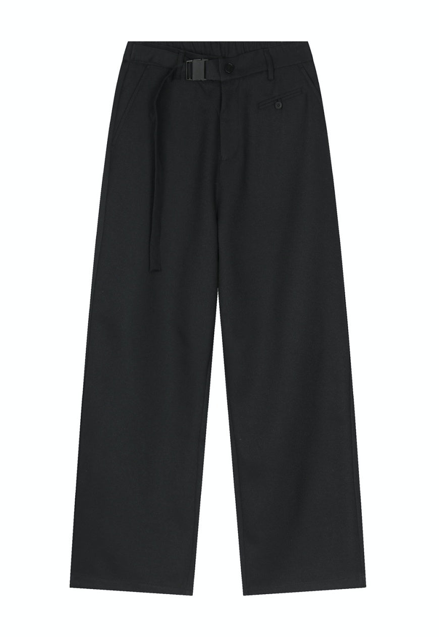 Men's Pocket Design Solid Color Trousers