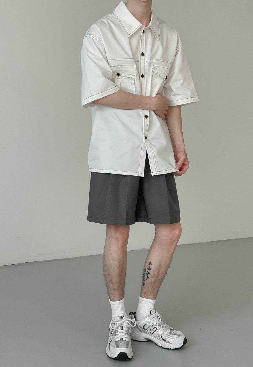 UZIP DESIGN Men's loose white shirt