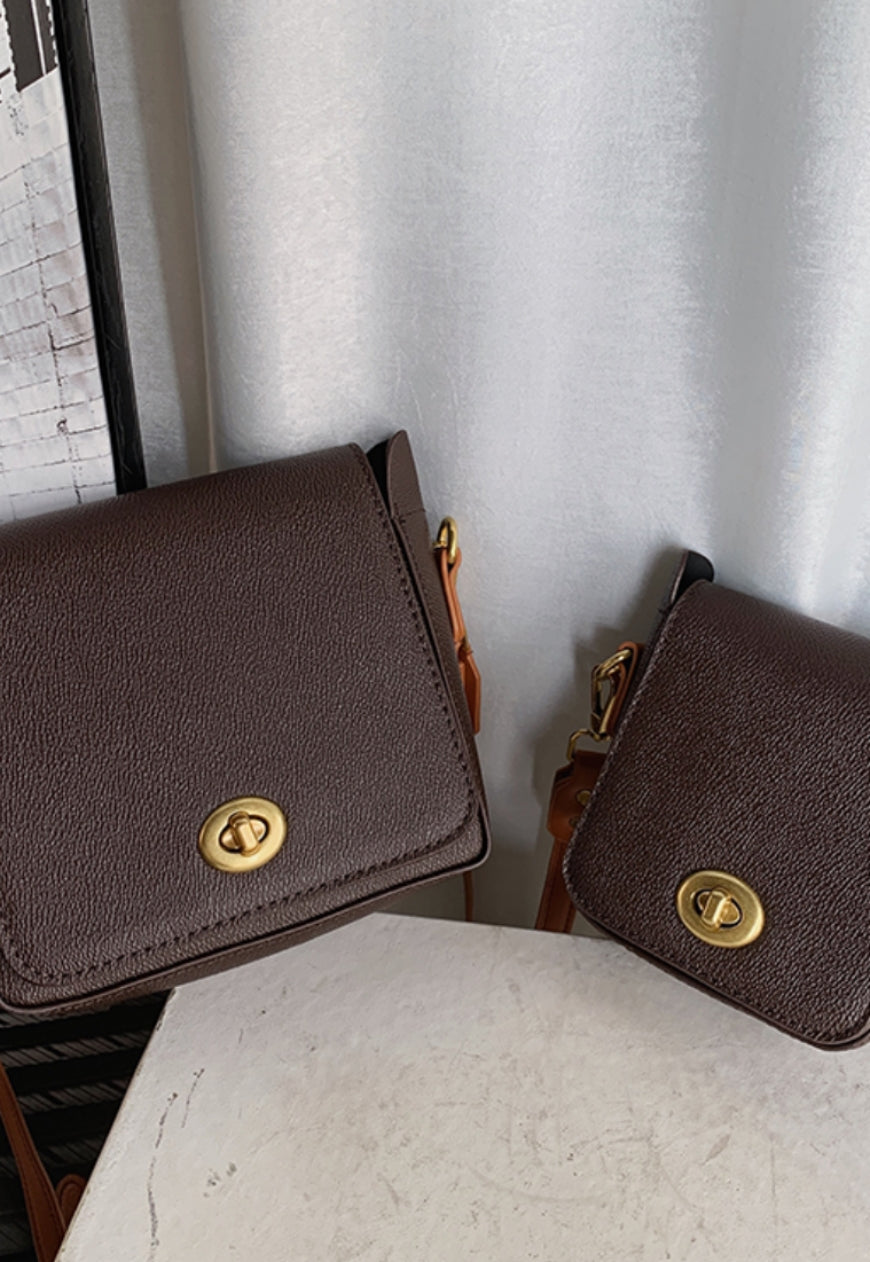 UZIP DESIGN Men's Brown leather crossbody bag