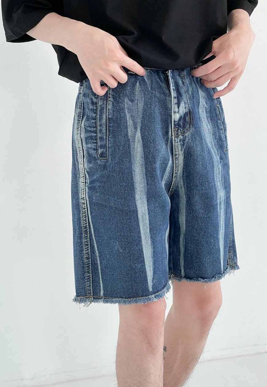 Men's Tie-dye denim shorts