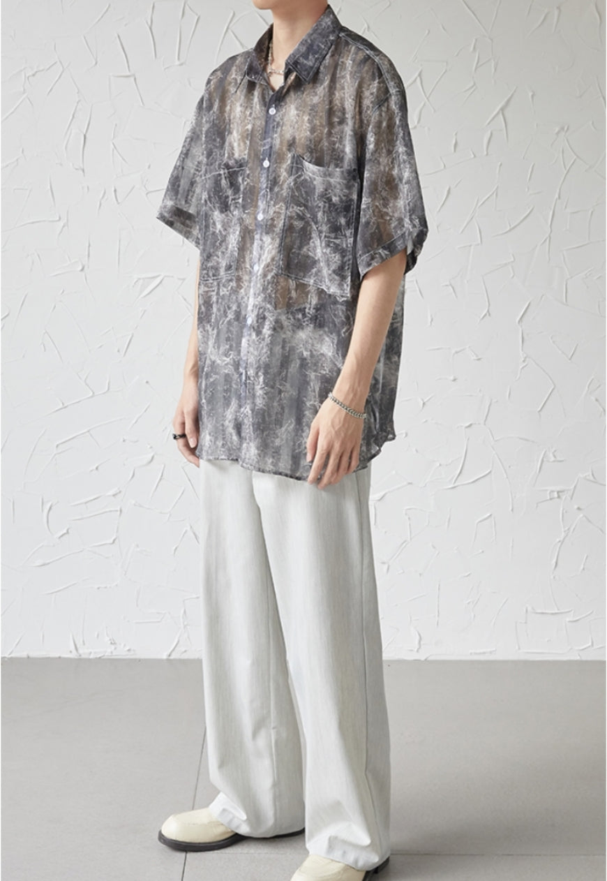 UZIP DESIGN Men's Marbled Short Sleeve Shirt