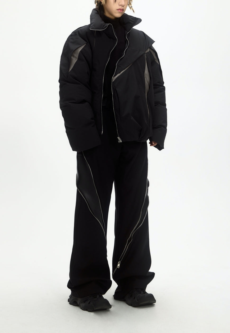 Menâ€™s pleated padded jacket