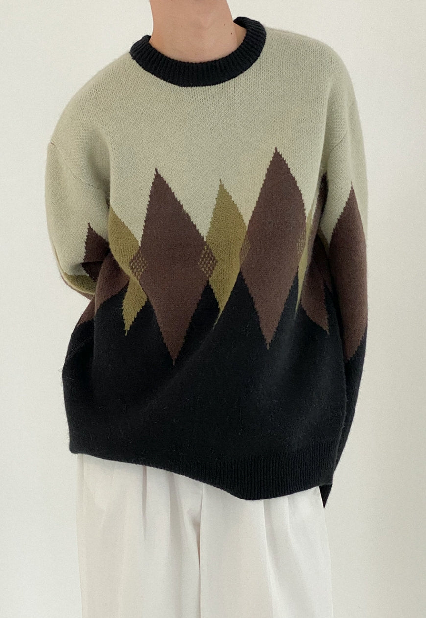 MEN'S Vintage diamond sweater